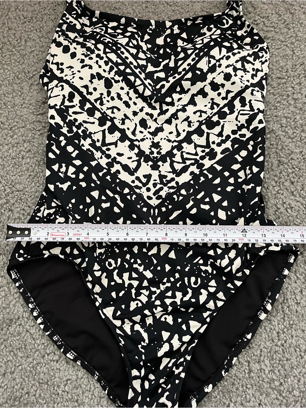 Aqua Green Black and White Womens Swimsuit - Picture 6 of 7